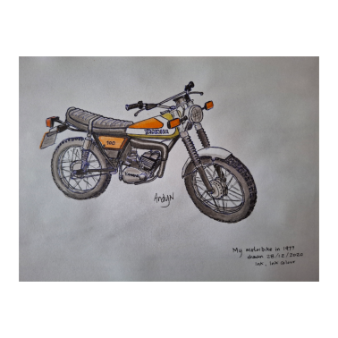 Painting of Yamaha motorbike